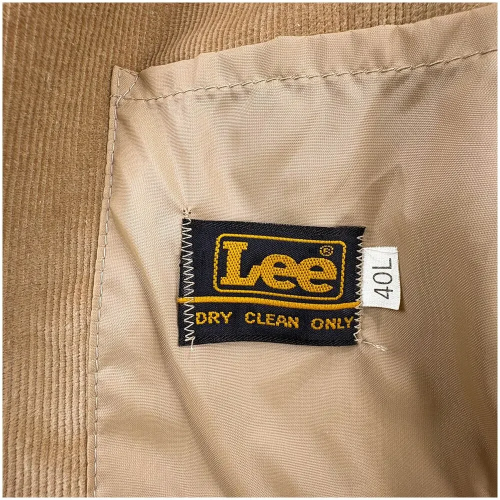 VTG 70s Lee Corduroy Blazer Mens 40L Camel Tan Western Sport Coat Slim Fit